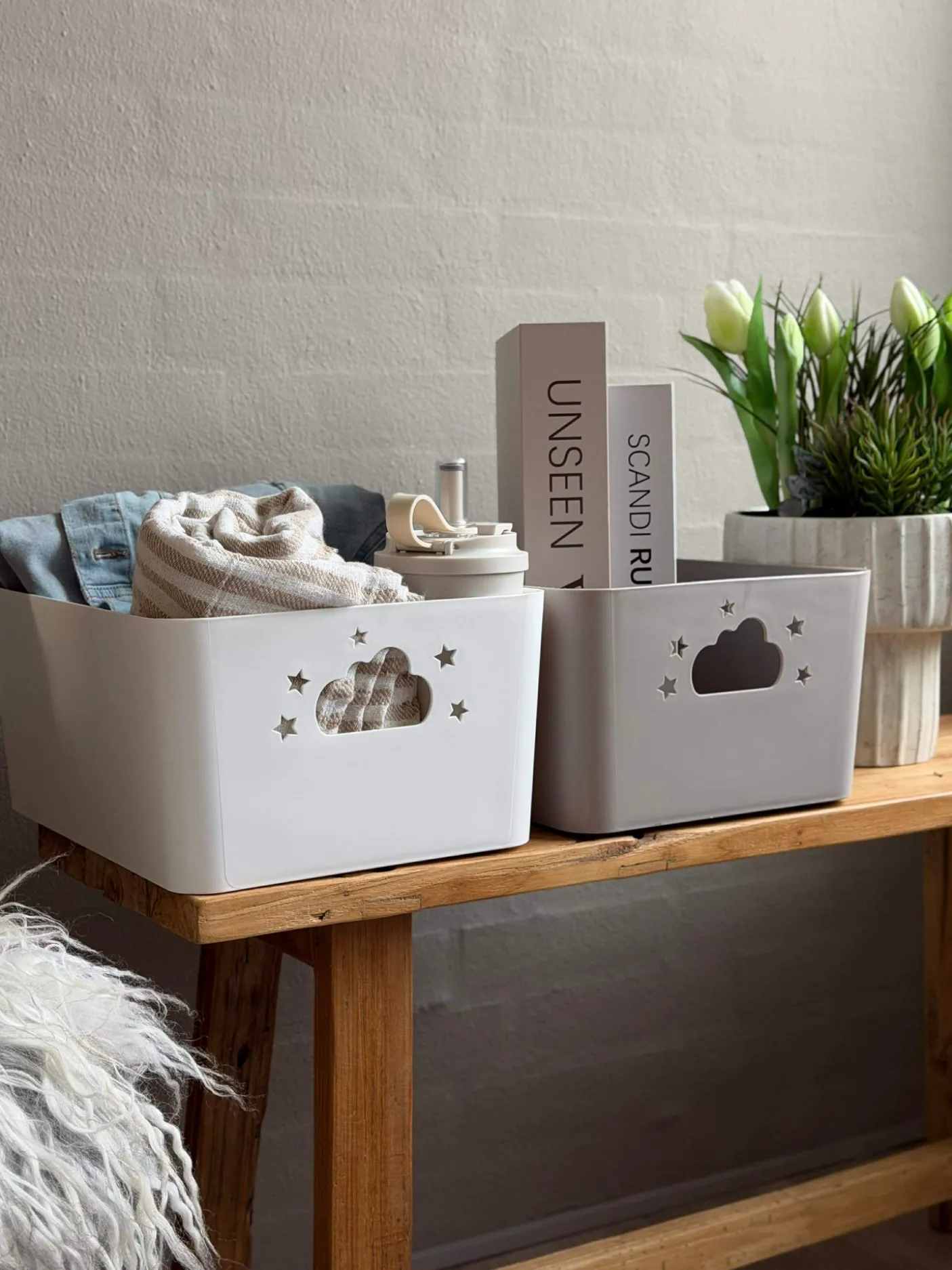 Opbevaringskasse Cloud 34x25cm - Flere farver