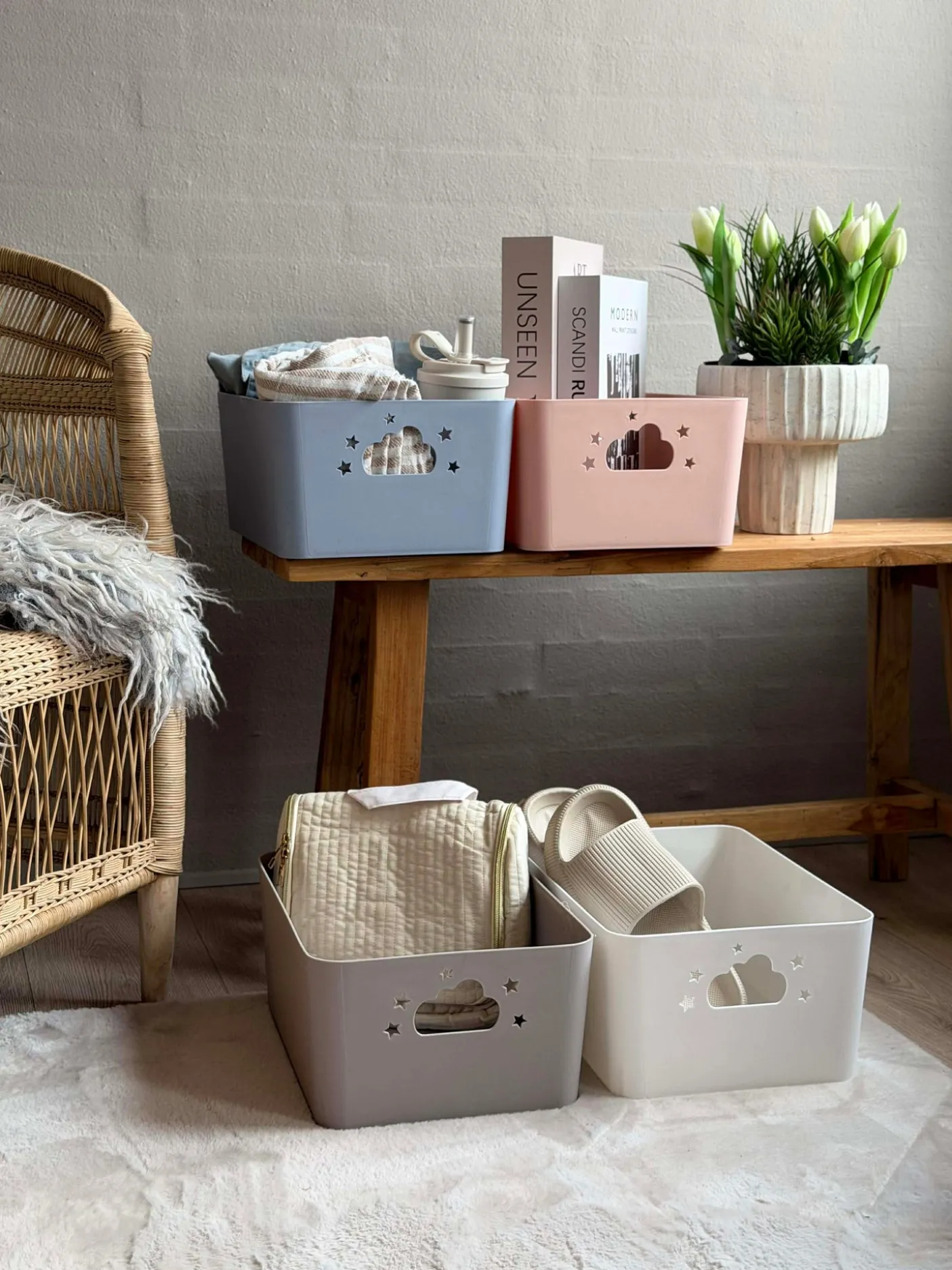 Opbevaringskasse Cloud 34x25cm - Flere farver