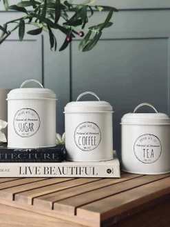 Opbevaringskrukker 3 stk - Creme