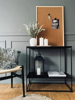 Opslagstavle kork 60x90 med kraftig ramme - Natur