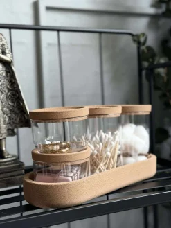 Organiser med låg i kork - 5 dele