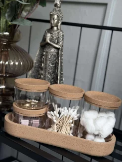 Organiser med låg i kork - 5 dele