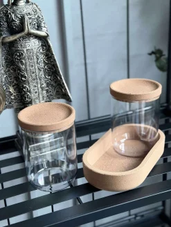 Organiser med låg i kork - 3 dele