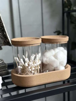 Organiser med låg i kork - 3 dele