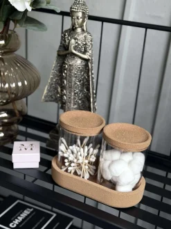 Organiser med låg i kork - 3 dele