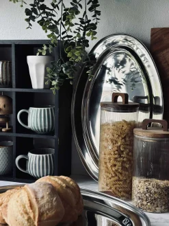 Ovalt fad Rustfrit Stål - Sæt med 3 stk.