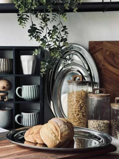 Ovalt fad Rustfrit Stål - Sæt med 3 stk.