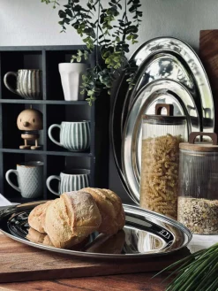 Ovalt fad Rustfrit Stål - Sæt med 3 stk.