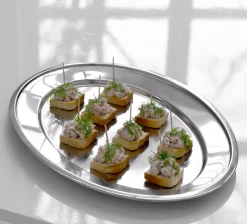 Ovalt fad Rustfrit Stål - 45x31cm.