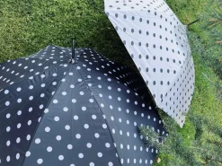 Paraply - Hvid med dots