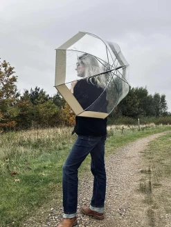 Paraply Transparent - Beige