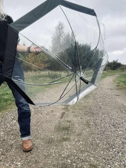 Paraply Transparent - Black