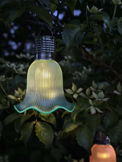 Pendel flower m. Solceller - Aqua