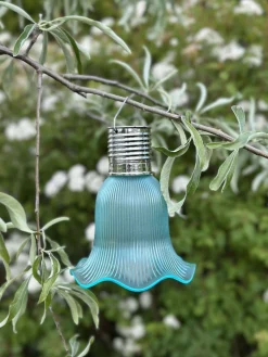 Pendel flower m. Solceller - Aqua