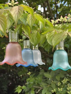 Pendel flower m. Solceller - Aqua