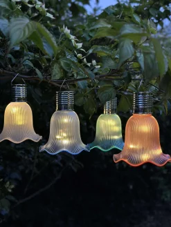 Pendel flower m. Solceller - White