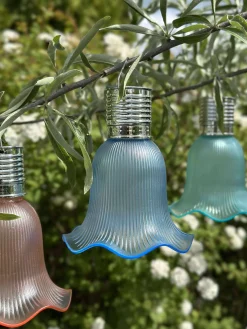 Pendel flower m. Solceller - Mørk Blå