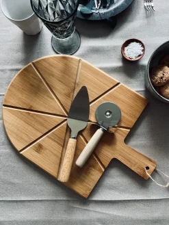 Pizza skærebræt med 2 redskaber