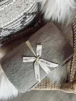 Plaid 100 % uld - Beige / natur