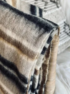 Plaid 100 % uld - Taupe strib