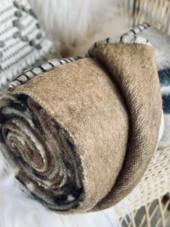 Plaid 100 % uld - Taupe strib