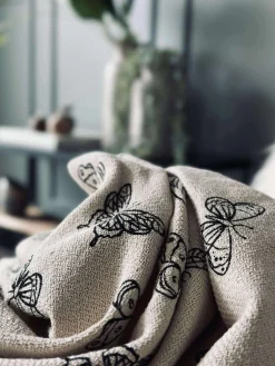 Plaid recycling bomuld - Sommerfugle