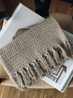 Plaid vaflet bomuld - Beige