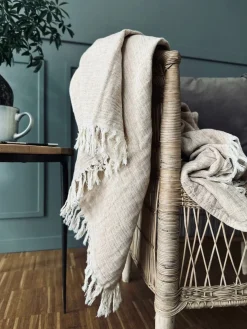 Plaid vævet med kork – Nature mix