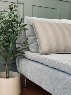 Pude med fyld - Grå / mint 40x60