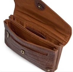 Pung croco i skind - Cognac