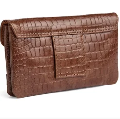 Pung croco i skind - Cognac