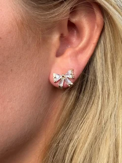 Øreringe ARIELLE m. Sløjfe og zirkoner