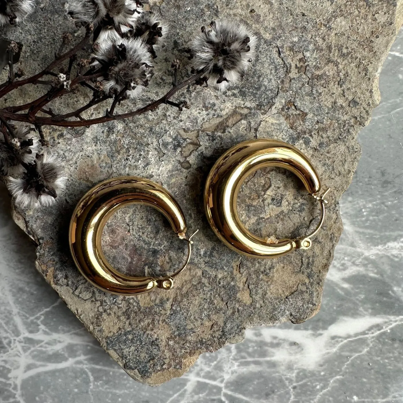 Øreringe Baby 18K forgyldt Vandfast