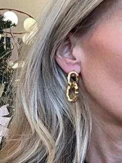 Øreringe Charlie forgyldt - Vandfast