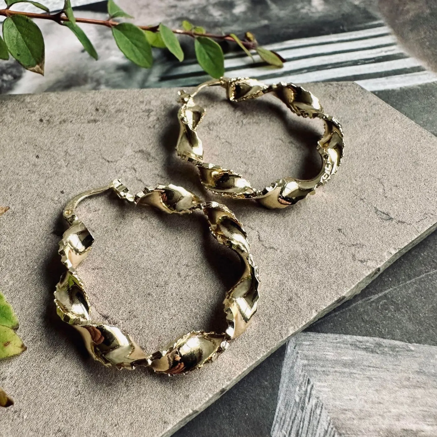 Øreringe Cora hoops - 18k forgyldt