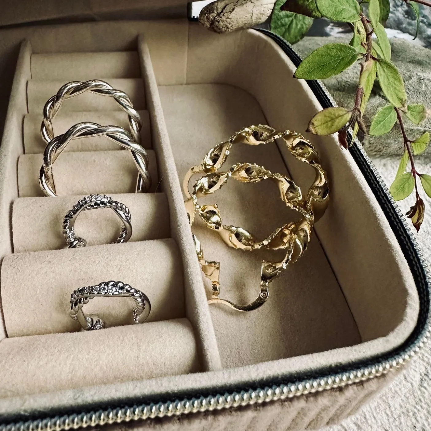 Øreringe Cora hoops - 18k forgyldt