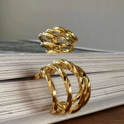 Øreringe Cornelia 20 mm - Forgyldt