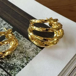 Øreringe Cornelia 20 mm - Forgyldt