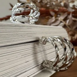 Øreringe Cornelia 20 mm - Sølvbelagt