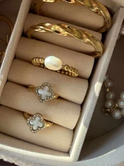 Øreringe ELLIE - forgyldt og besat med zirkoner