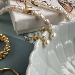 Øreringe Freya m. Ferskvandsperle