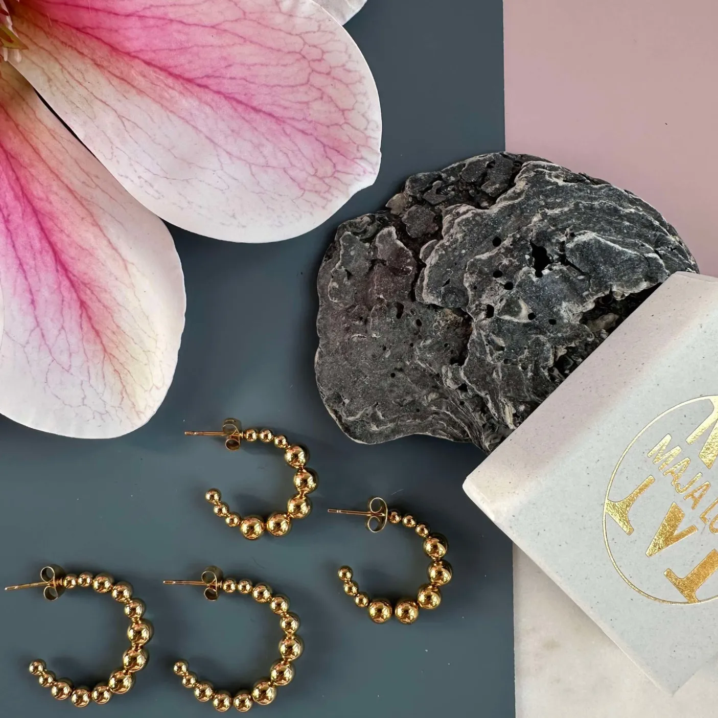 Øreringe Gunilla 20 mm - 18k forgyldt