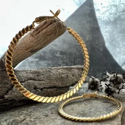 Øreringe Hallie twist hoop - forgyldt