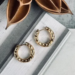 Øreringe Helena forgyldt - Vandfast