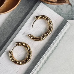 Øreringe Helena forgyldt - Vandfast