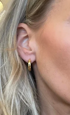 Øreringe Helena forgyldt - Vandfast