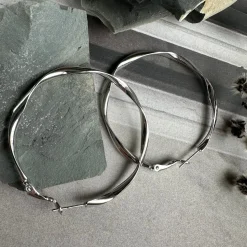 Øreringe Hope snoet Large - sølv-belagt