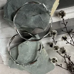 Øreringe Hope snoet Large - sølv-belagt