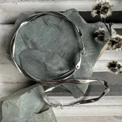 Øreringe Hope snoet Large - sølv-belagt