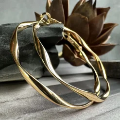 Øreringe Hope snoet Large - 18k forgyldt